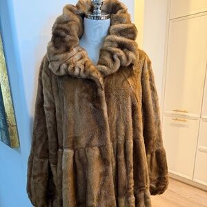 Jones New York Faux Fur Midi Coat Size XL